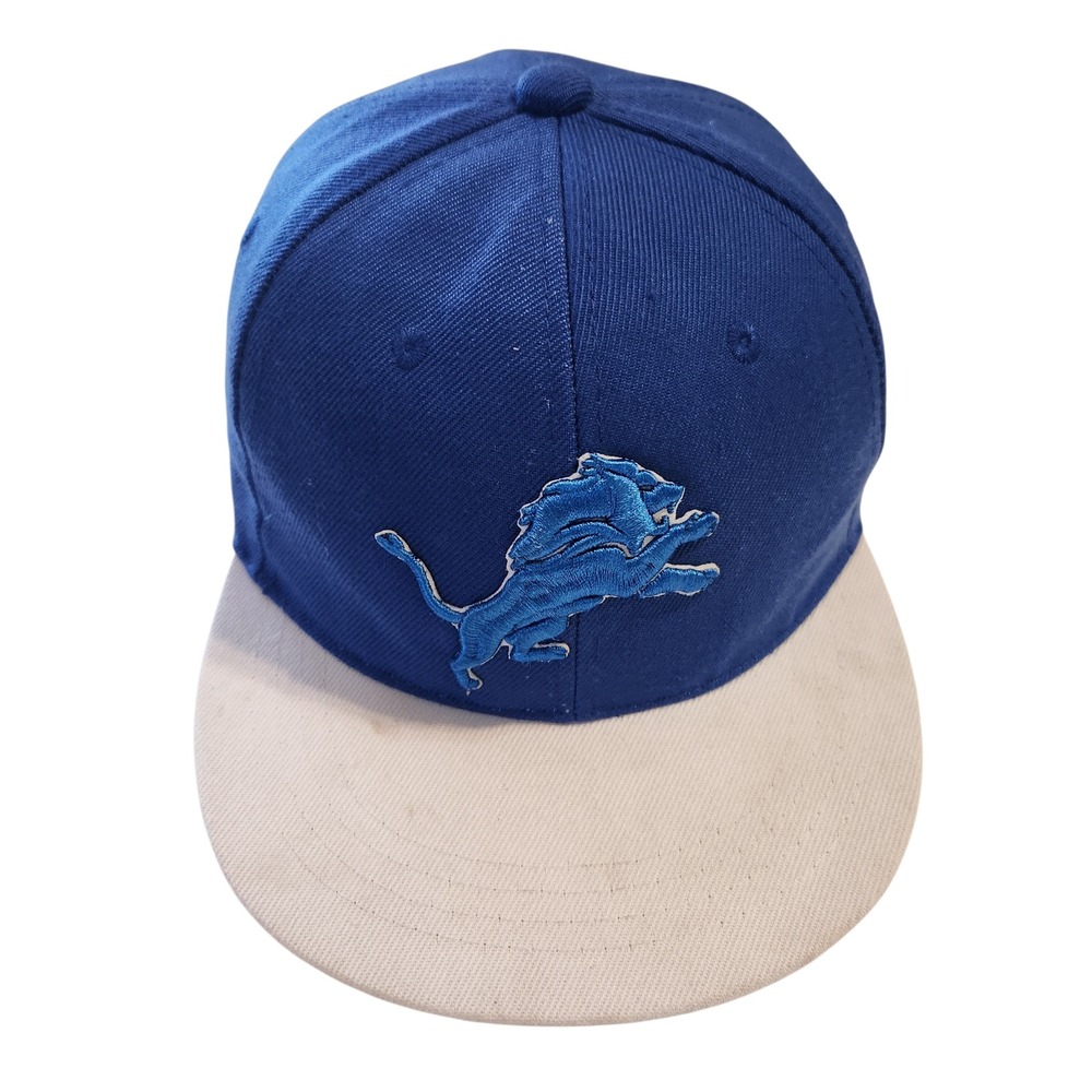 Detroit Lions Royal Blue White Flat Brim‎ Snapback Baseball Cap Cotton